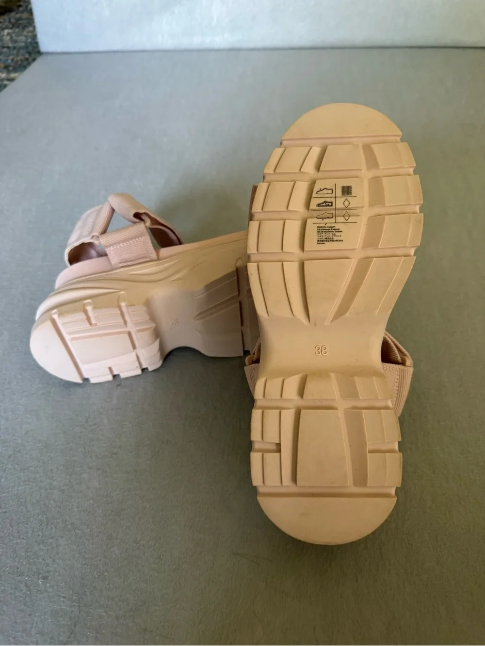 Divided Neutral Tan Platform Sandals - Women